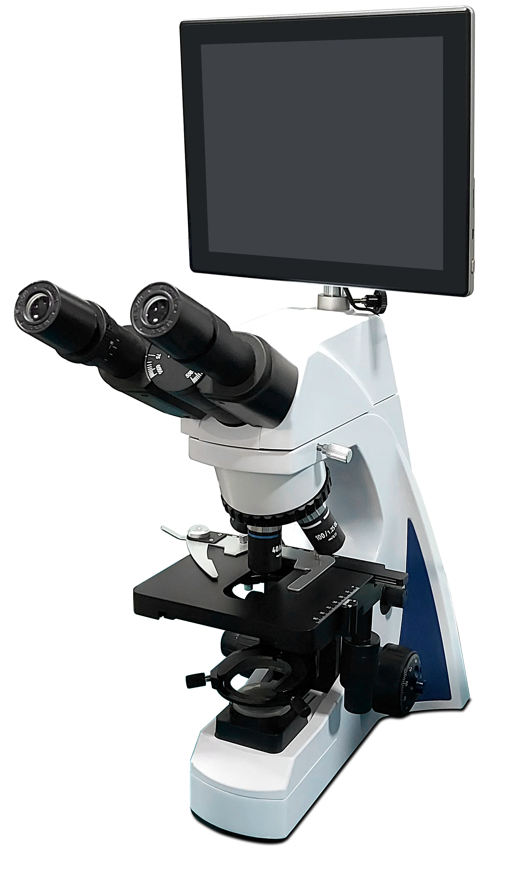 Microscopio binocular con pantalla